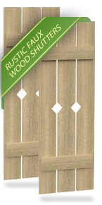 Exterior Rustic Faux Wood Shutters