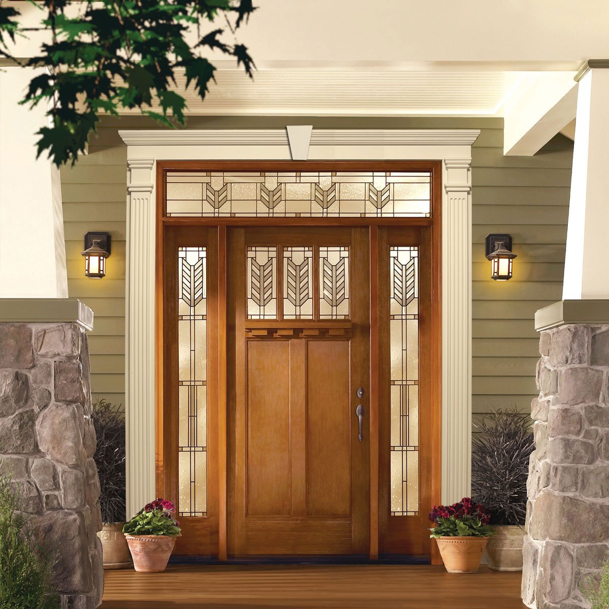 Crossheads add a stately dignity to what could otherwise be a pretty plain door