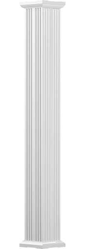 Endura-Aluminum Square Non-Tapered Fluted Column w/ Capital & Base