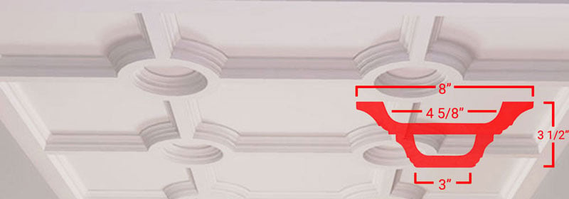 Deluxe 8 Inch Coffered Ceiling System