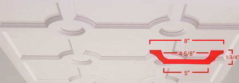 Traditional 8 Inch Coffered Ceiling System