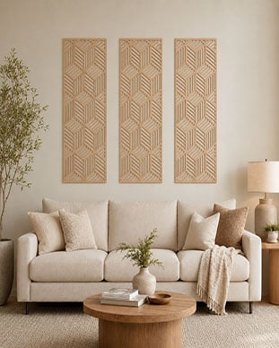 Reading Decorative Pierced Fretwork Wood Wall Panels, 9 3/8"W x 24 3/8"H x 1/4"T, Birch