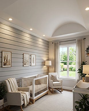 SAMPLE - 7 1/8"H x 5/8"P x 6"L, TrueCraft PVC Shiplap/Nickel Gap Planking Moulding, White