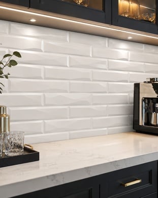 24 1/4"W x 18 1/4"H Fasade Vista Decorative Vinyl Backsplash 15 Sq Ft Kit
