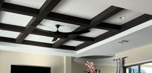Modern and smooth faux wood beams