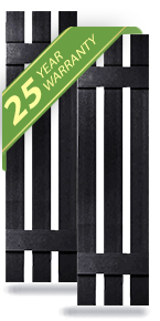 12" Wide Builders Choice Vinyl Three Board Spaced Window Shutters, with Spikes & Screws (Per Pair)