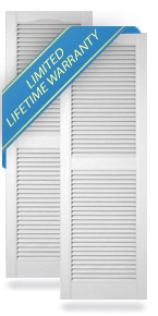 Lifetime Vinyl Open Louver Window Shutters, w/Installation Shutter-Lok's & Matching Screws (Per Pair)